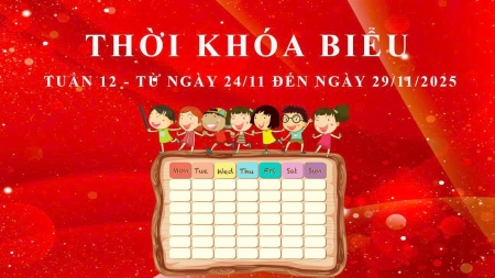 THỜI KHÓA BIỂU - TUẦN 12 - TỪ NGÀY 24/11 ĐẾN NGÀY 29/11/2025
