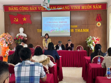 TRƯỜNG THCS NAM THANH VÀ CÁC TRƯỜNG PHƯỜNG MƯỜNG THANH VINH DỰ ĐÓN ĐOÀN CÔNG TÁC VIỆN KHOA HỌC GIÁO DỤC VIỆT NAM